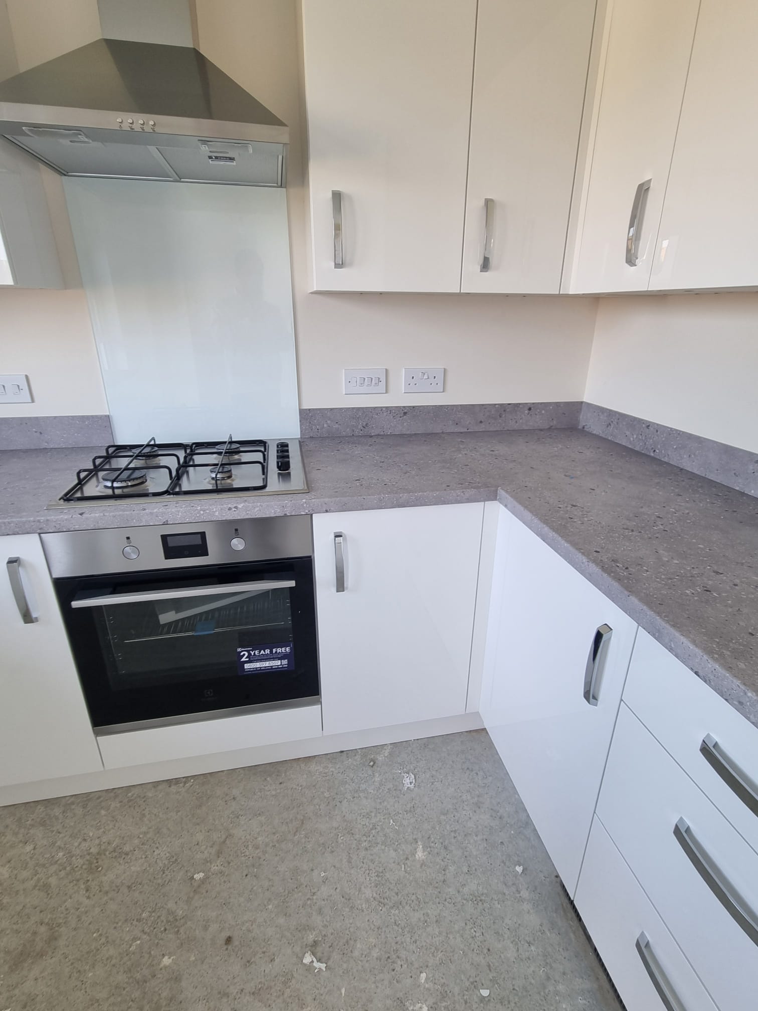 A modern kitchen bathed in soft light