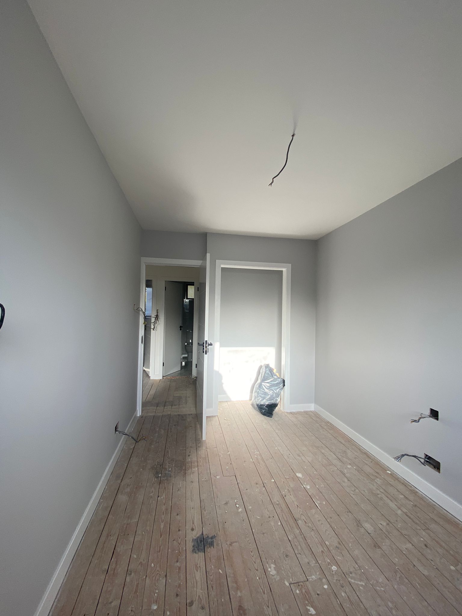 A serene indoor setting, bathed in soft light that filters through a window on the right wall